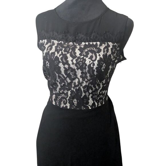 Zink London Black Lace Maxi High Low Dress Cocktail Evening Goth Glam L - Picture 2 of 9